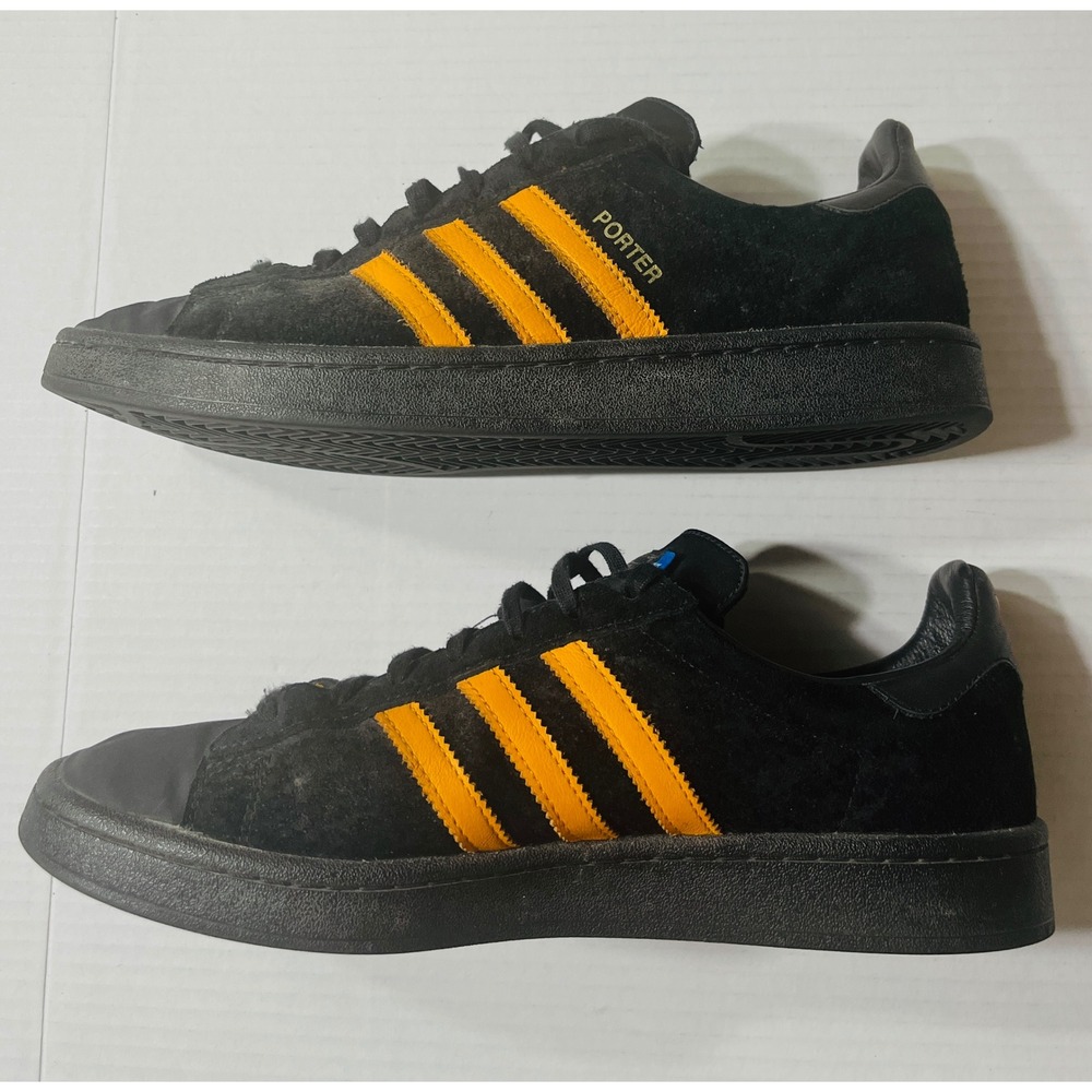 Adidas Originals x‎ Porter Campus Black Orange Suede Sneakers B28143 Mens 10.5